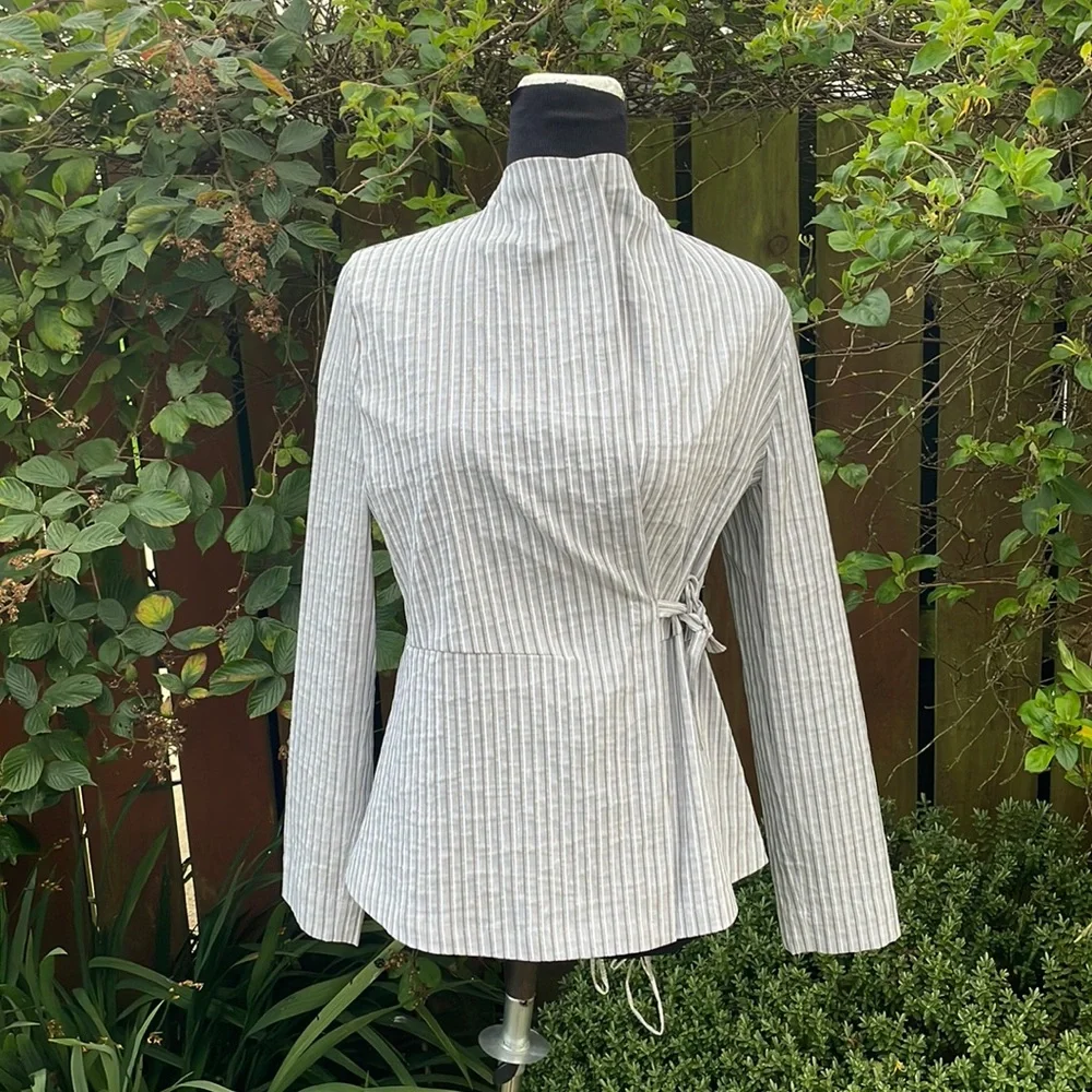 OSKA stripped side tie Jacket - Picture 1 of 5